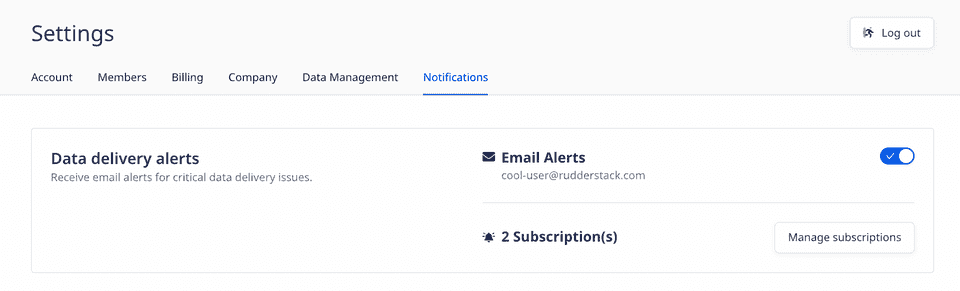 Notification settings Notification settings